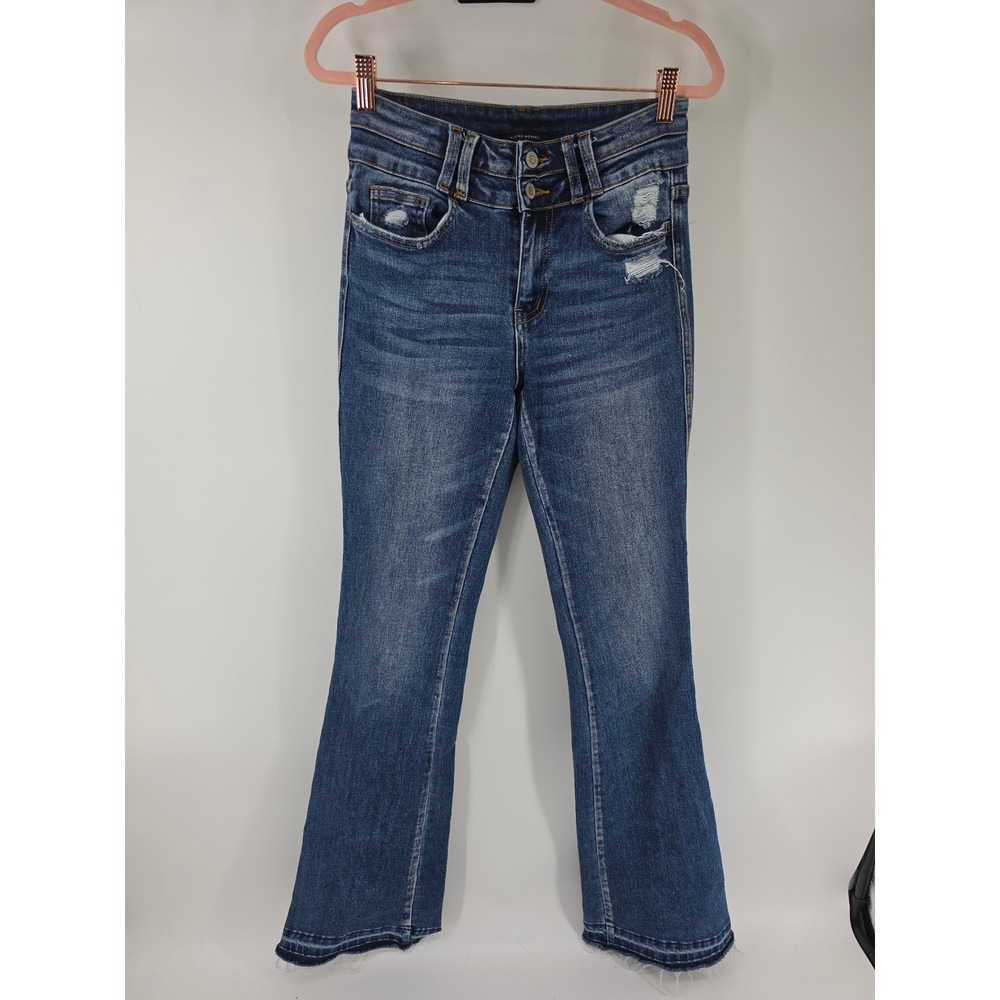 Flying Monkey Womens High Rise Bootcut Distressed Jeans Blue Size 26 BY4211X